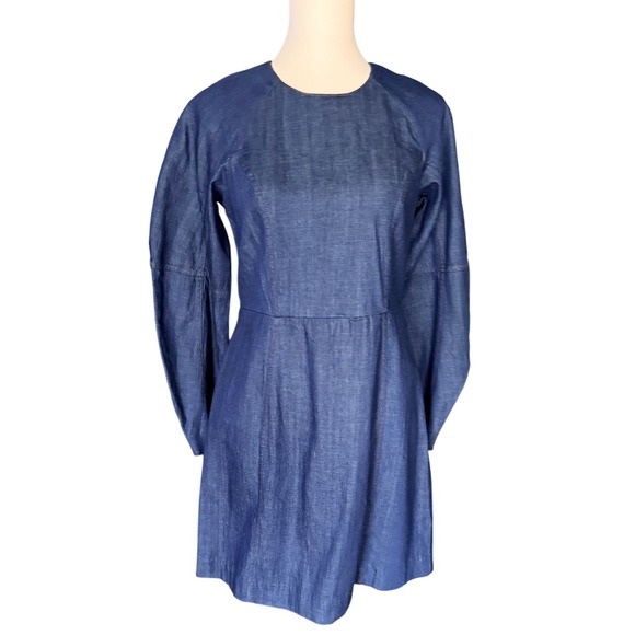Banana Republic Dresses & Skirts - Banana Republic Denim Fit and Flare Mini Dress Indigo Blue Long Sleeve Size 6